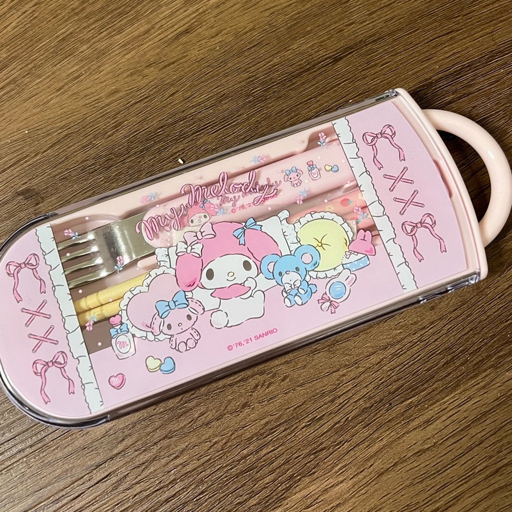 My Melody utensils+case - Picture 3 of 5